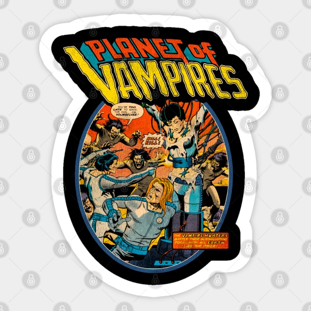 Planet of Vampires 70s Sci Fi Sticker by darklordpug